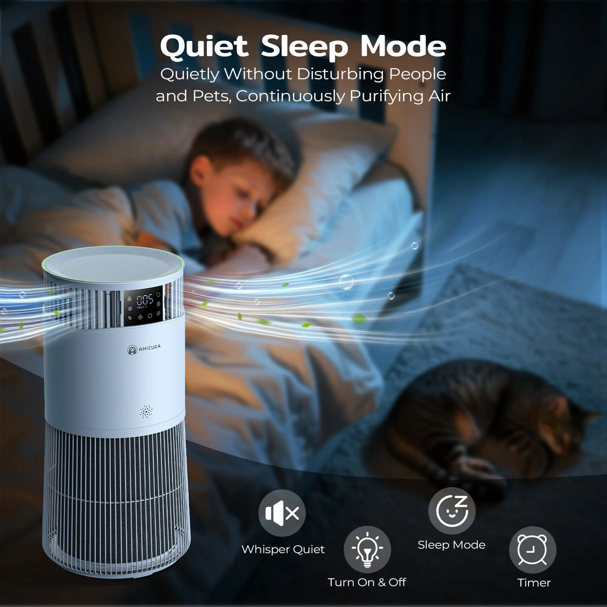 Purificateur d'Air Spécial Animaux 120 m² Filtre HEPA H13 – vue 6
