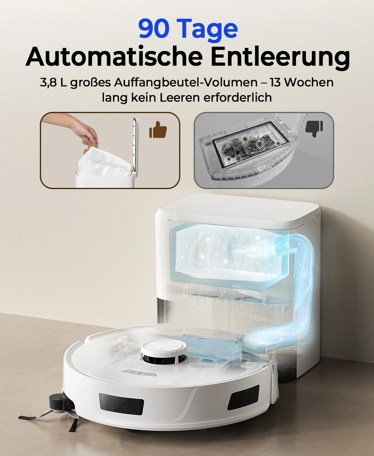 Robot Aspirateur LiDAR 20 000 Pa pour Poils d'Animaux – vue 5