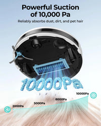 Robot Aspirateur 10 000 Pa pour Poils d'Animaux - Redroad E2 – vue 2