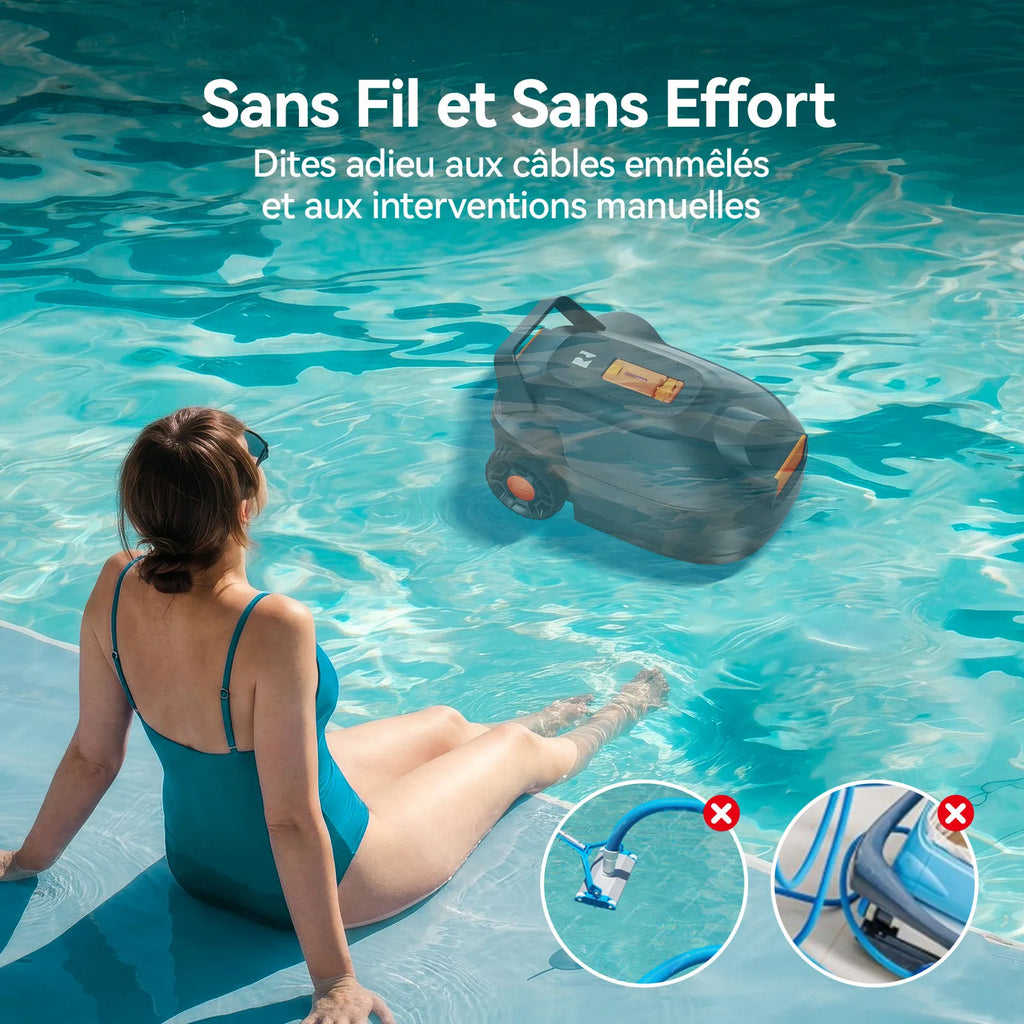 Robot Piscine Sans Fil Autonomie 180 min - Redkey S200 – vue 4