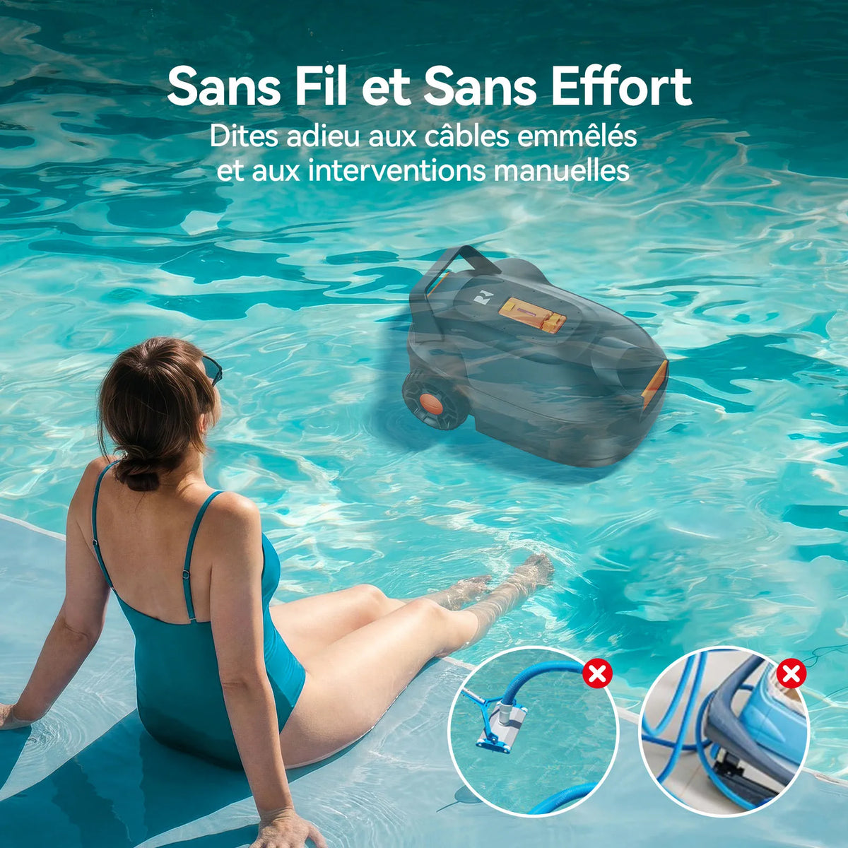 Robot Piscine Sans Fil Autonomie 180 min - Redkey S200 – vue 4