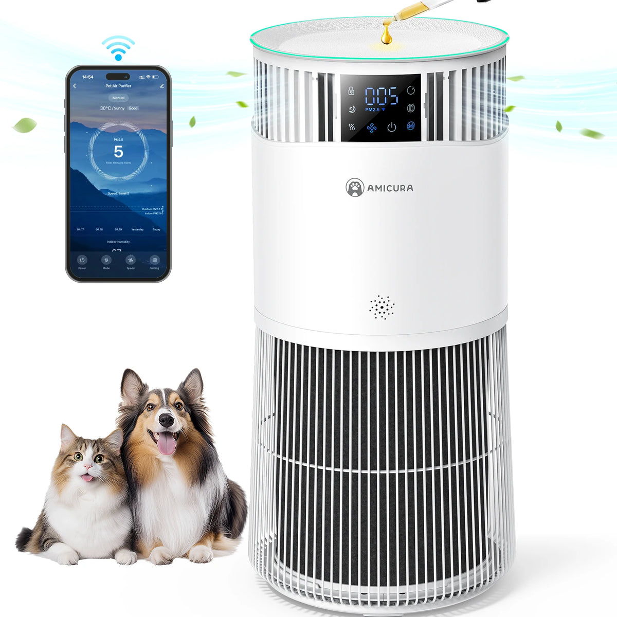 Purificateur d'Air Spécial Animaux 120 m² Filtre HEPA H13