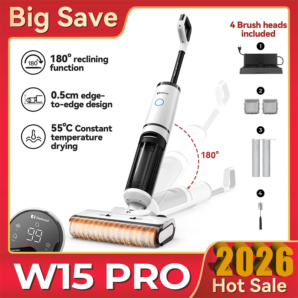 Aspirateur Balai Sans Fil 22 kPa Autonomie 55 min - Redkey W15 Pro