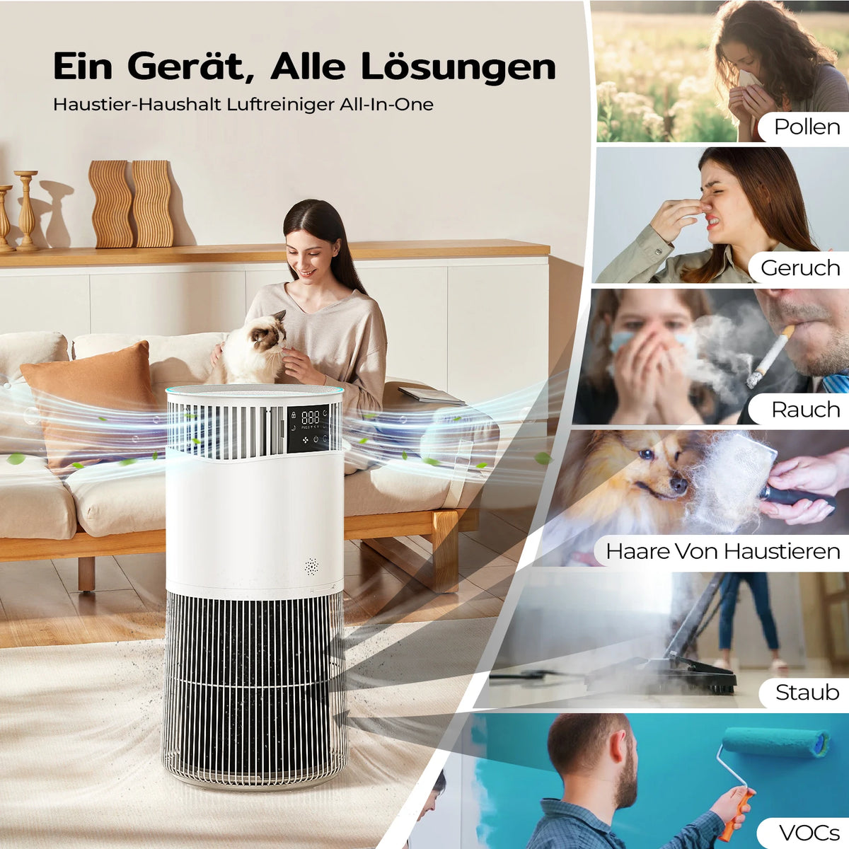 Purificateur d'Air HEPA 120 m² Silencieux - Amicura P2 – vue 2