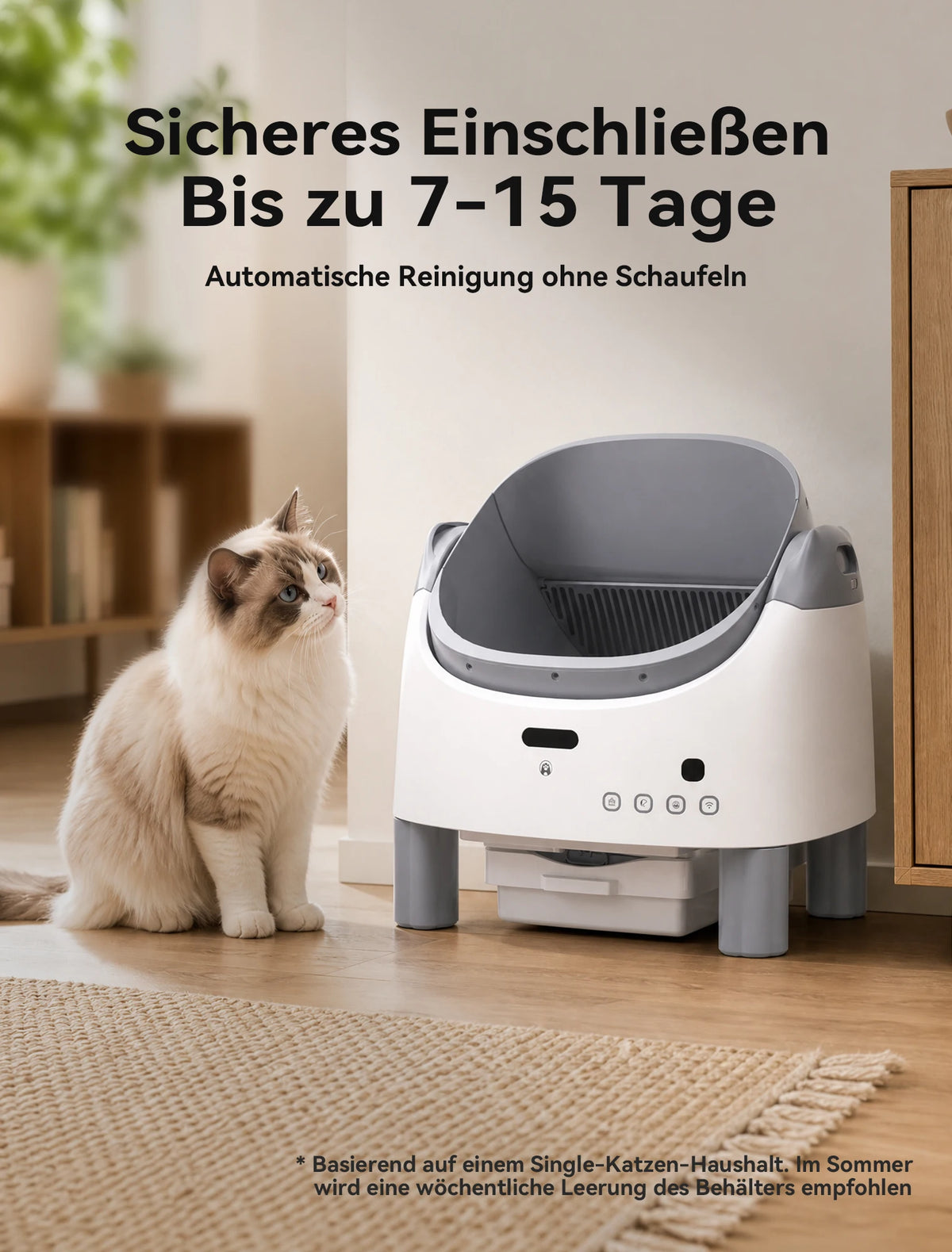 Litière Automatique Ouverte XXL 95 L pour Plusieurs Chats - Amicura X1 Max – vue 4