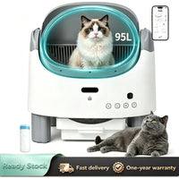 Litière Automatique Ouverte XXL 95 L pour Plusieurs Chats - Amicura X1 Max
