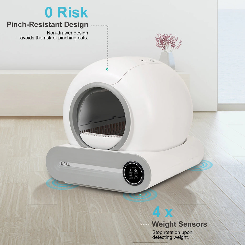 Litière Automatique Autonettoyante 65 L avec Application - DOEL – vue 2