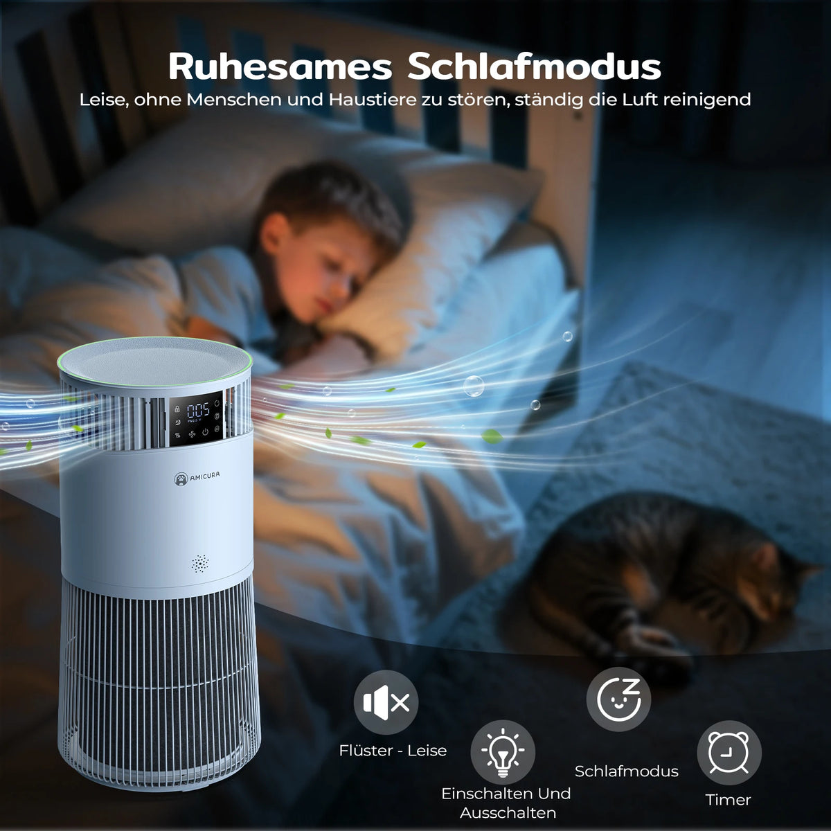 Purificateur d'Air HEPA 120 m² Silencieux - Amicura P2 – vue 5