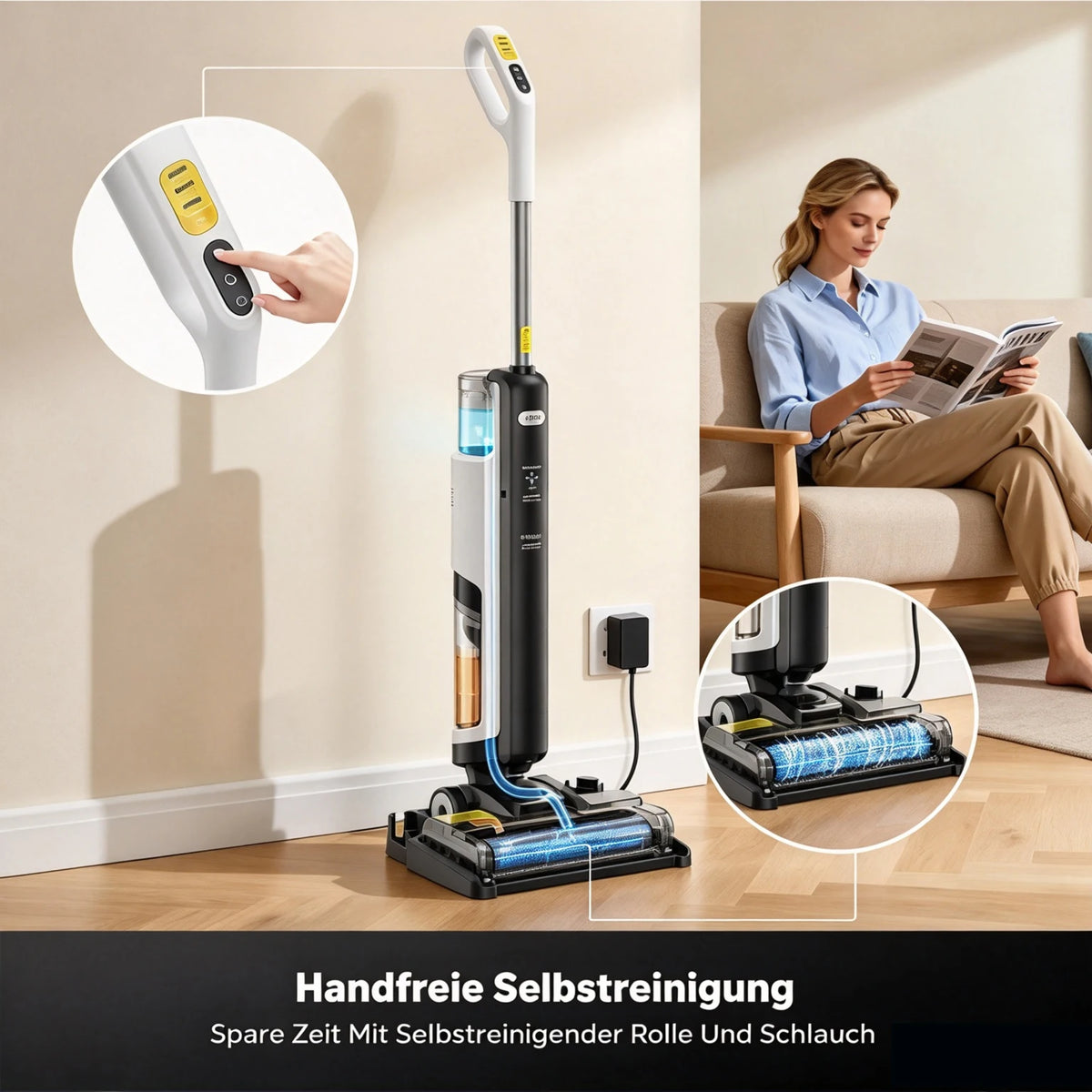 Aspirateur Laveur Sans Fil 55 000 Pa Autonettoyant - Redroad W12 SE – vue 3