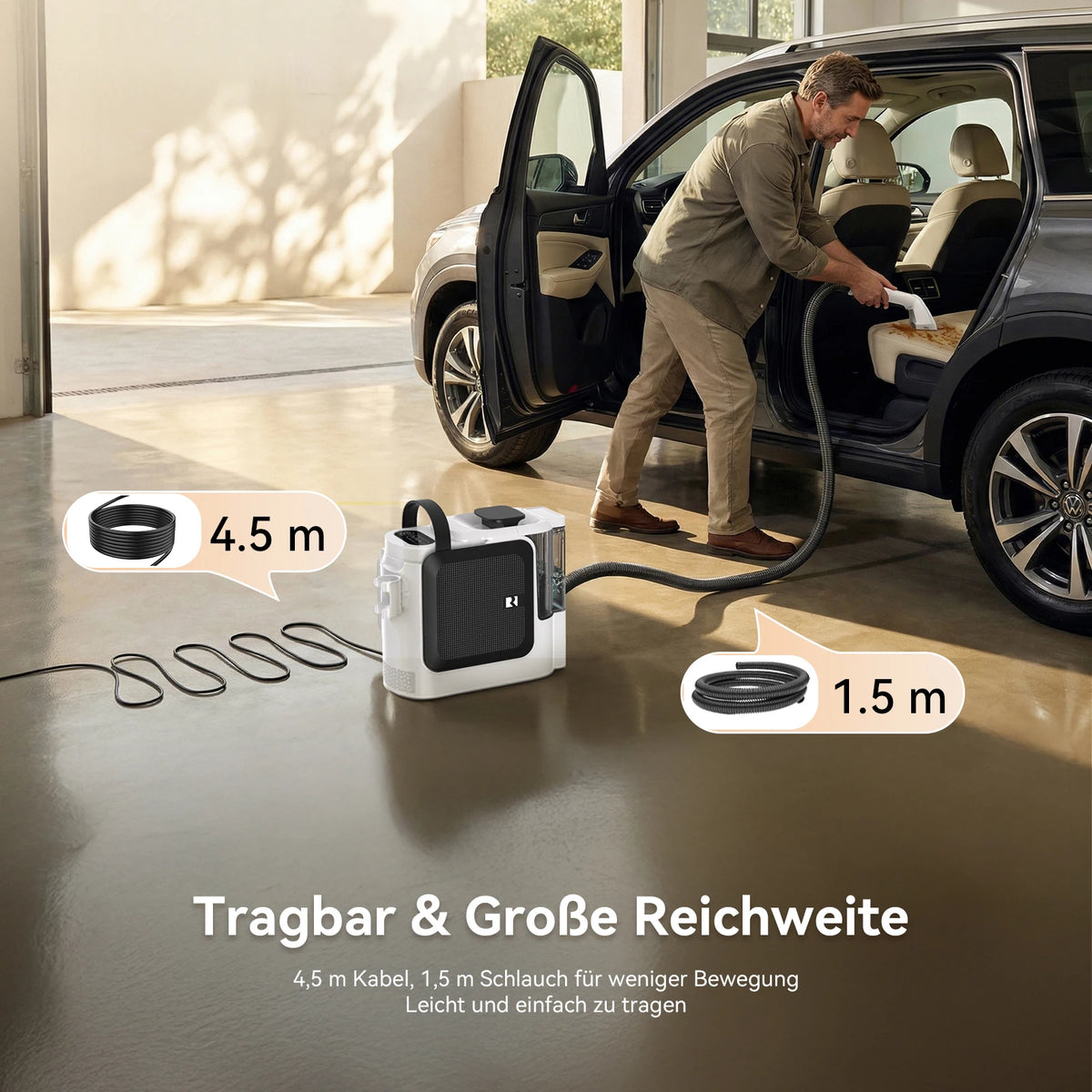 Nettoyeur de Tapis et Canapés à Vapeur 1800 W - Redroad F1 – vue 5