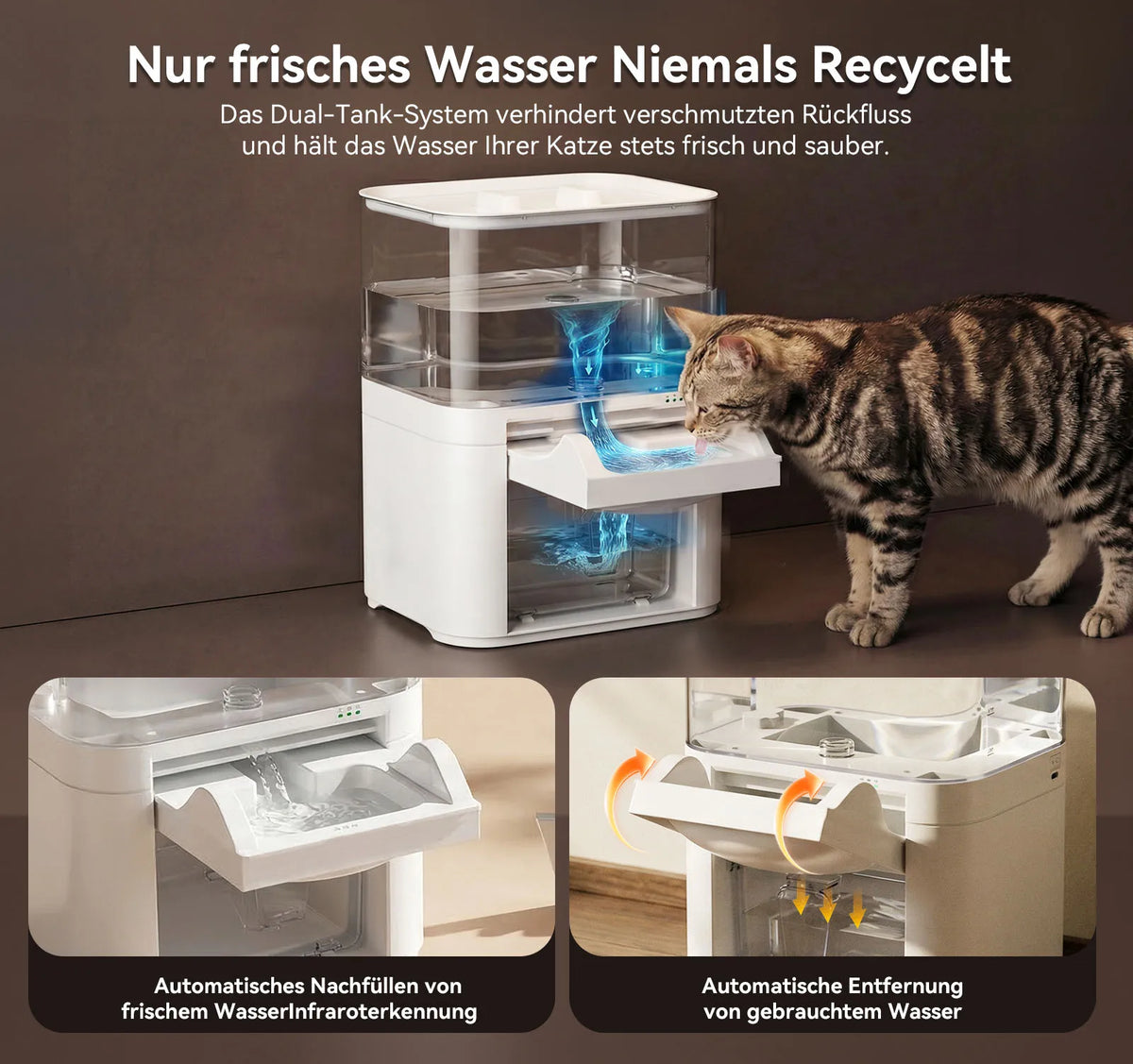 Fontaine à Eau Sans Fil 4 L avec Capteur pour Chat et Chien - Amicura A10 – vue 7