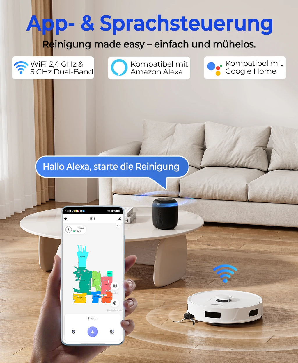 Robot Aspirateur LiDAR 20 000 Pa pour Poils d'Animaux – vue 7