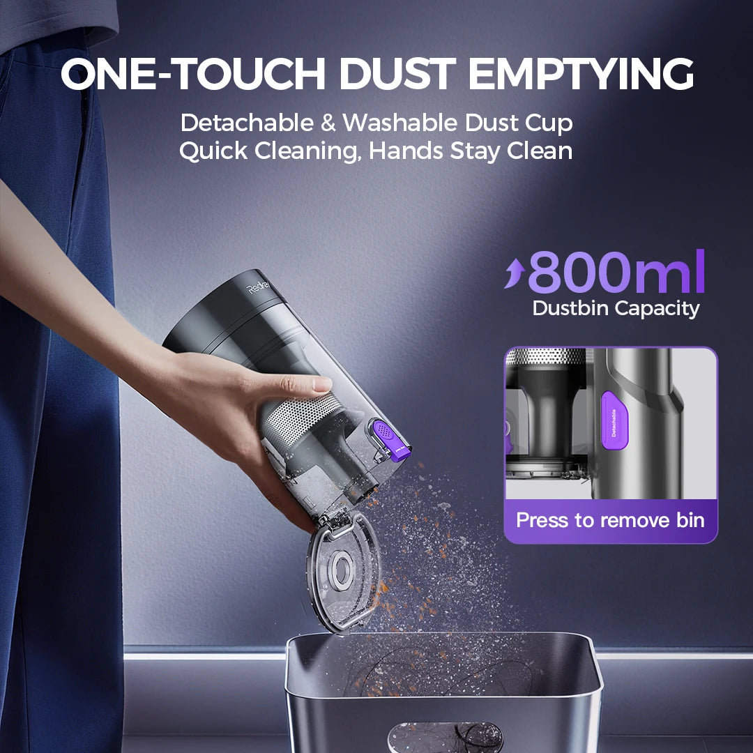 Aspirateur Balai Sans Fil 55 000 Pa Filtration HEPA - Redkey P9 Pro – vue 3