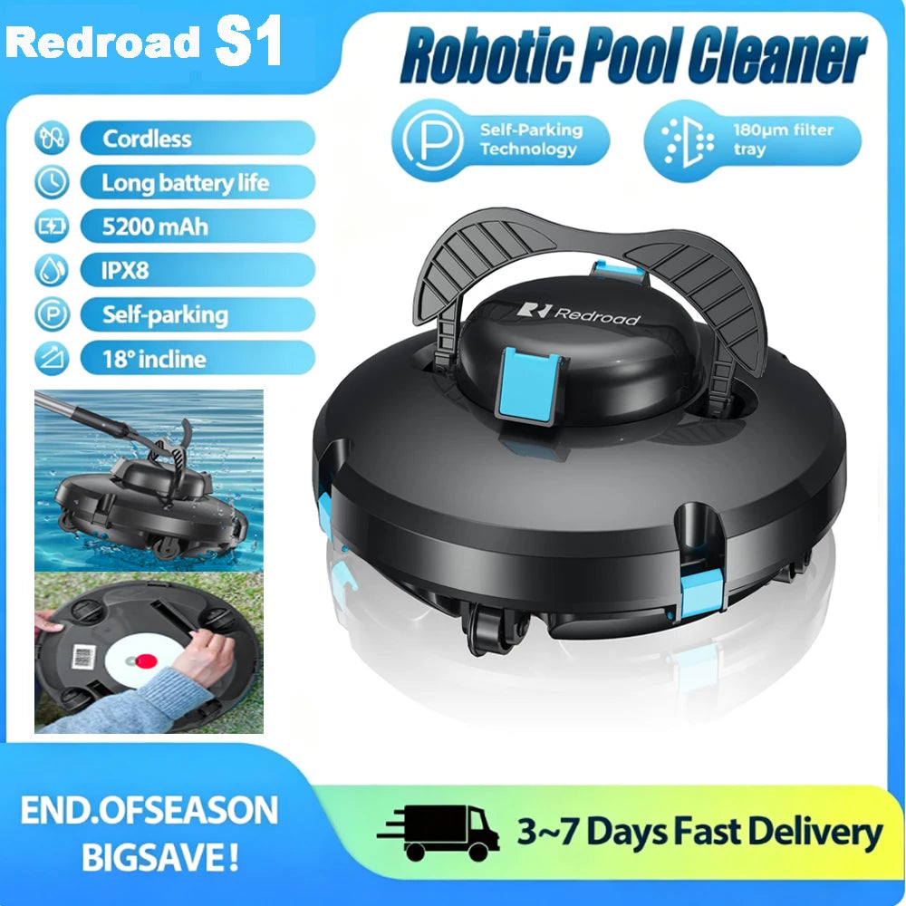 Robot Nettoyeur de Piscine Sans Fil - Redroad S1