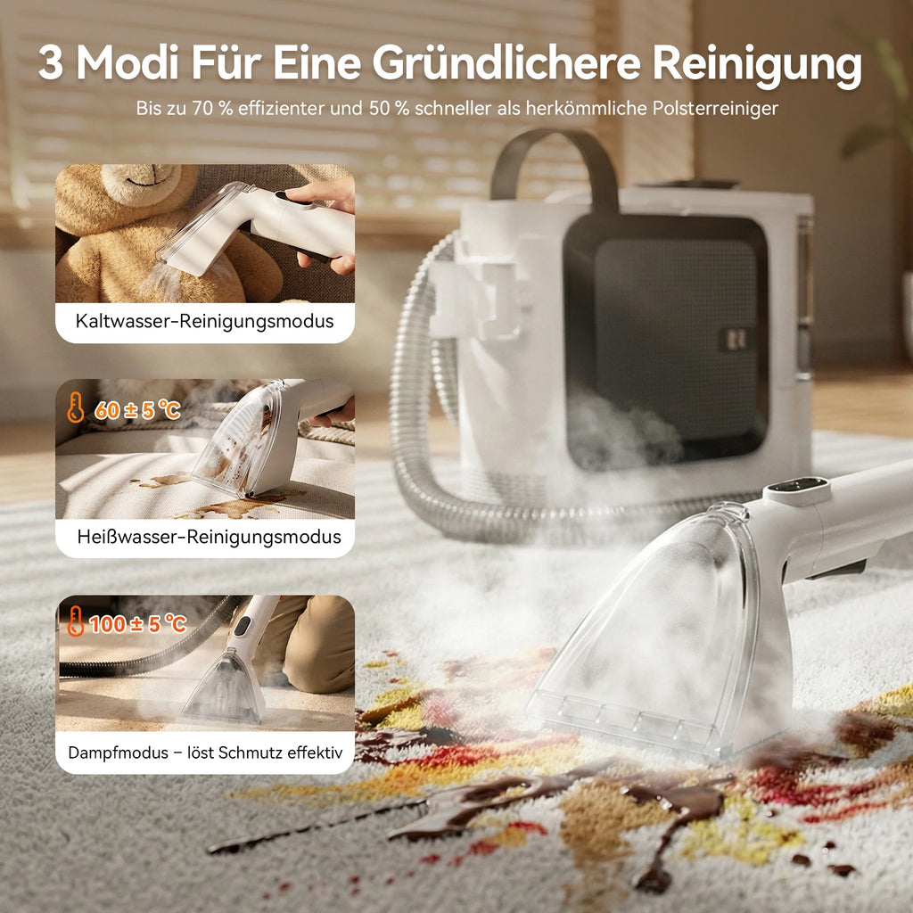 Nettoyeur de Tapis et Canapés à Vapeur 1800 W - Redroad F1 – vue 2