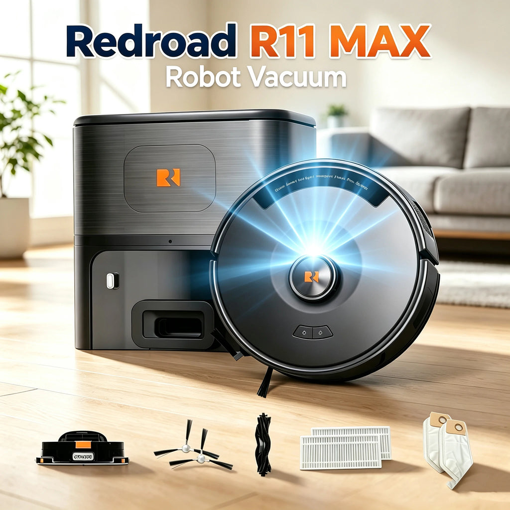 Robot Aspirateur Laveur 38 000 Pa avec Station d'Auto-Vidage - Redroad R11 Max