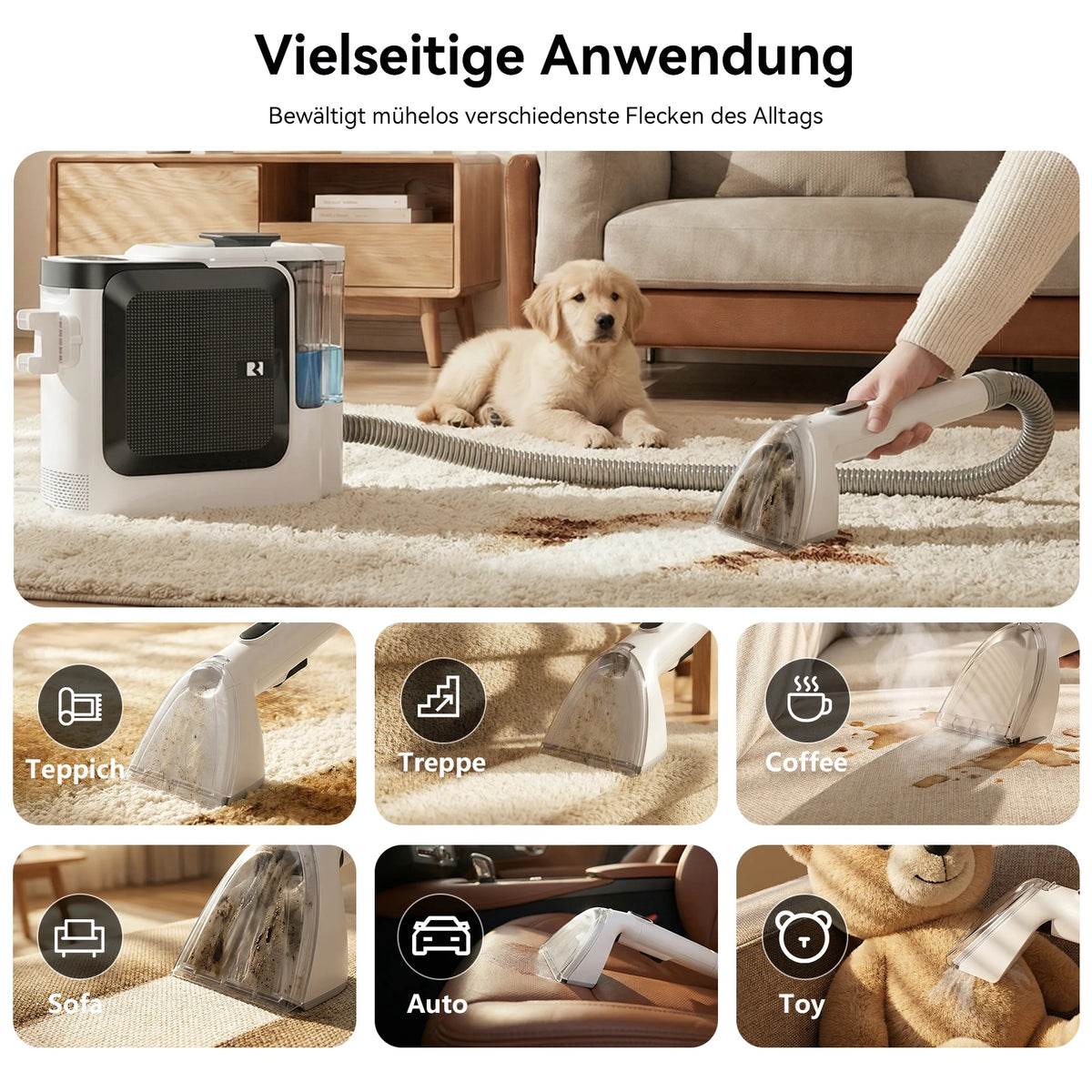 Nettoyeur de Tapis et Canapés à Vapeur 1800 W - Redroad F1 – vue 6